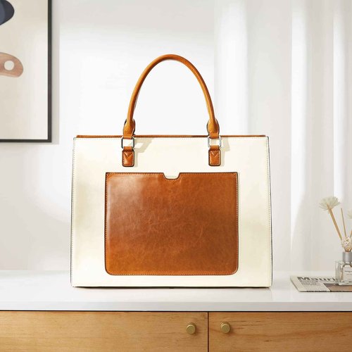 Telena Leather Briefcase for Women Laptop Tote Bag Business Work Briefcase Large Capacity Handbag