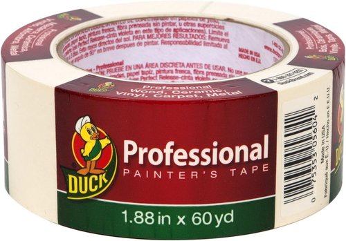 Duck Brand Painter's Tape - Professional Quality, 1.88 Inches x 60 Yards, Beige, Single Roll