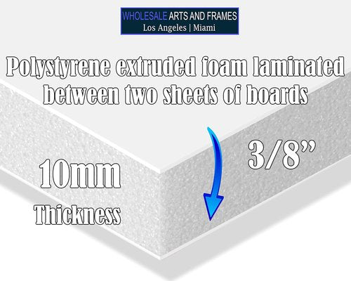 Foam Board | 16x20 Rigid Foam Core Sheets - 250 Pack, Acid-Free White Poster Board