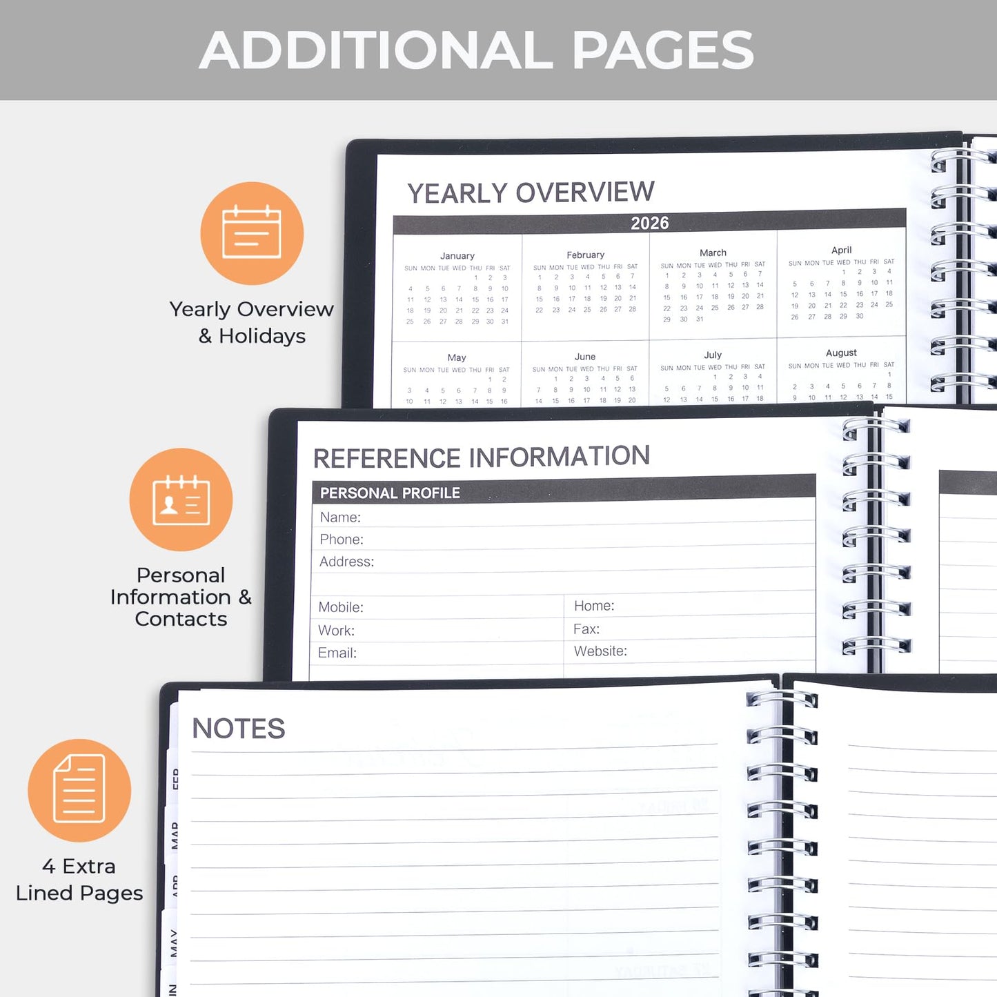 M&G 2026 Planner, Weekly and Monthly Planner Calendar, Jan 2026-Feb 2027 Agenda Book With Monthly Tabs for School Work Home Supplies, A4 8.5" x 11"
