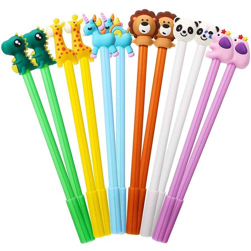 Zonon Cute Cartoon Gel Ink Pens Cartoon Fun Animal Writing Pens 0.5 mm Cool Assorted Novelty Kawaii Stationery for Students Gift School Office Home Supplies Present, 8 Styles(128 Pieces)