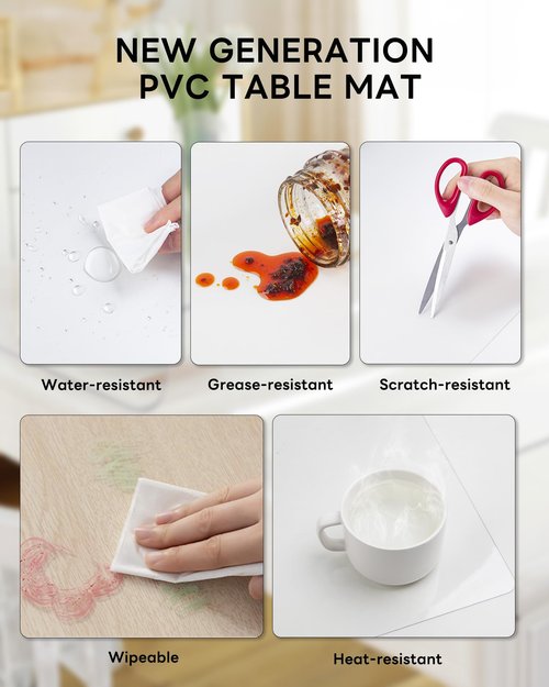 YSAGi Clear Desk mat,Non-Slip PVC Clear Desk Pad for Keyboard & Mouse,Large Mouse Pad,Heat Resistant & Waterproof Desk Protector Mat,Frosted Transparent Desk Writing Mat for Office & Home(48x24inch)