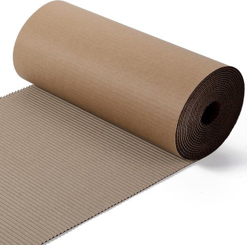 Corrugated Cardboard Roll - Heavy Duty 12 x 197 Inch Singleface Paper for Gift Packing & Shipping