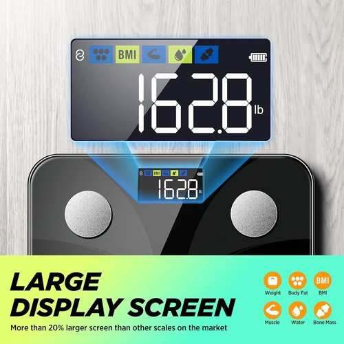 RunSTAR Digital Smart Scale - Accurate Body Weight & Fat Percentage Analyzer | Large Display, App Sync, FSA&HSA Eligible