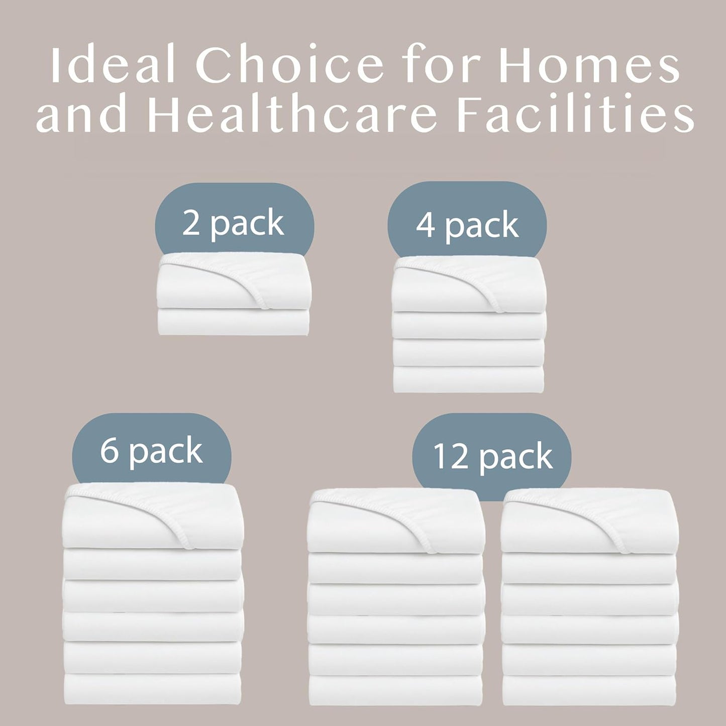 BLISSFORD - Fitted Hospital Bed Sheets - Soft Cotton Rich Jersey - 36” x 84” x 12” - 4 Pack