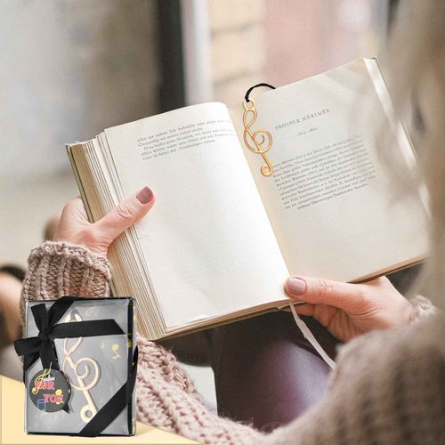 60 Pcs Hollow Music Note Bookmarks with Elegant Silk Tassel, Metal Note Bookmarks with Gift Box, for Baby Shower Favors Office Supplies School Gifts Wedding Party Decoration Guests Souvenirs