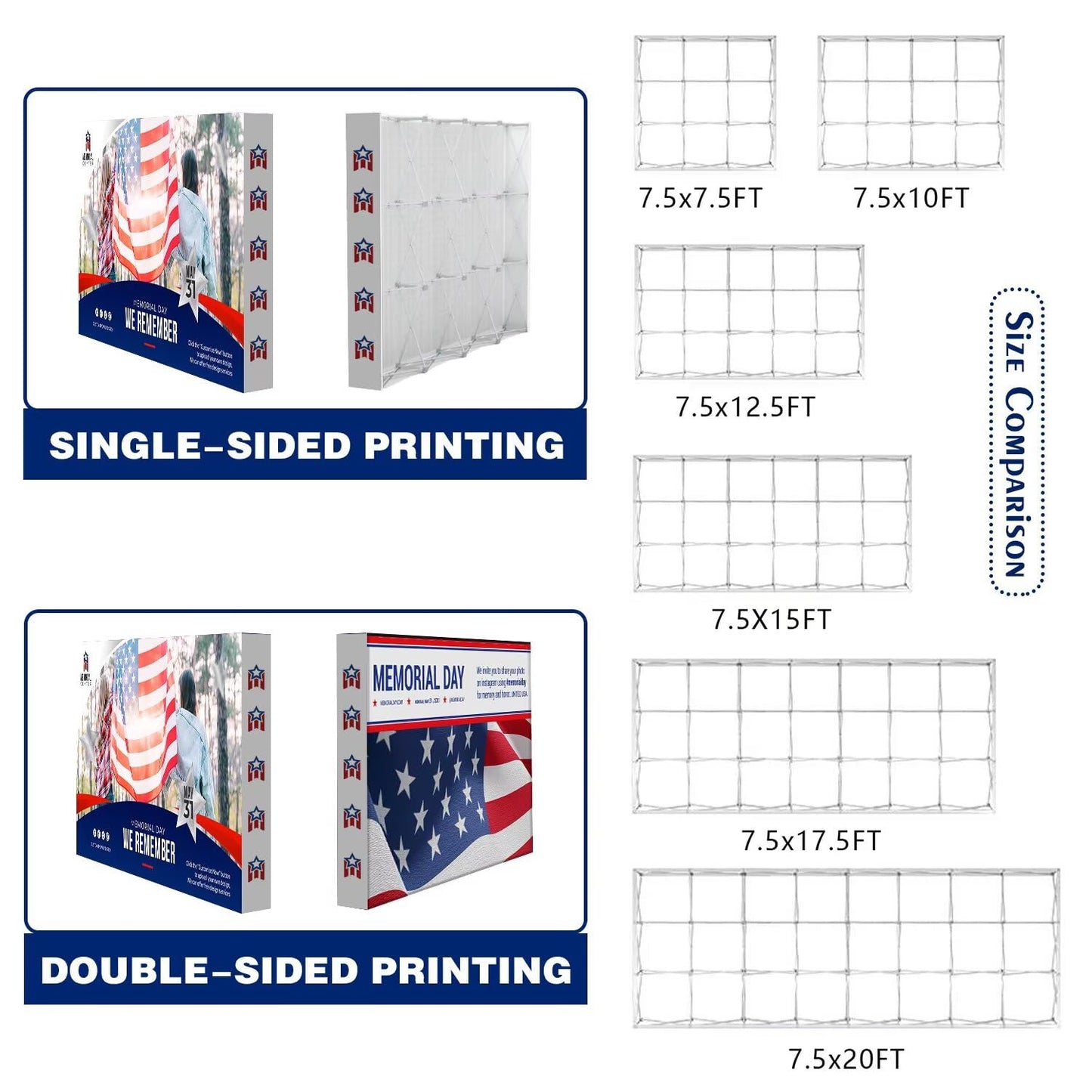 NEWSANDOR Fabric Pop Up Display Stand Custom Trade Show Backdrop