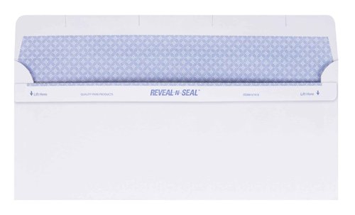 Quality Park Window Security Envelope, Reveal-N-Seal, White, 4.125 x 9.5, 500 per Box, (67418)