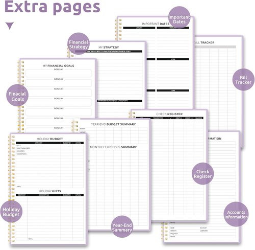 Budget Planner - Undated Monthly Expense Tracker & Bill Organizer | Finance Notebook in Lavender