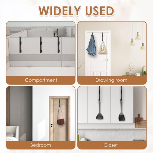 XYDHQS 8Pcs Cubicle Wall Hooks, Adjustable Double Cubicle Fabric Hooks with Screwdriver, Space Saving Metal Hanger for Hanging Clothes Hats Towel, Suitable for Most of The Partition Panels