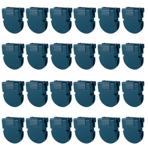 24pcs Cubicle Pins, Plastic Cubicle Clips for Fabric Walls Office Fabric Panel Wall Holds Accessories for Hanging Photos Notes Memos Messages (Dark Blue)