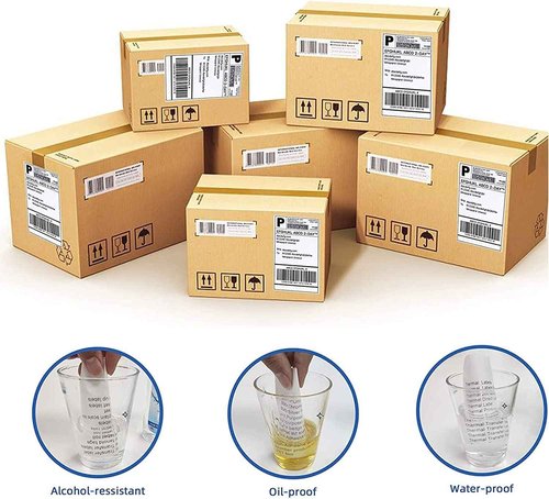 OausTect Direct Thermal Labels 4x6 Shipping Label Commercial Grade, Perforated Postage Mailing Labels, Compatible with Rollo Zebra Thermal Printer (4 Stacks|4000 Labels)