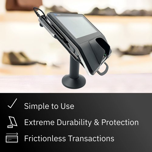 Discount Credit Card Supply Verifone MX915 / Mx925 7" Swivel & Tilt Metal Stand, Screw-in and Adhesive, Black