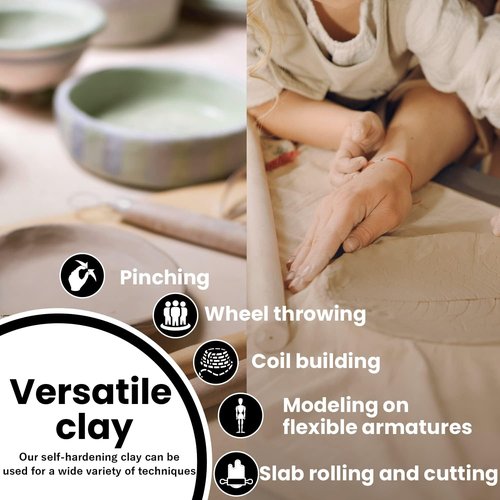 Old Potters Premium Air Dry Clay - All-Natural White Modeling Clay for Beginners & Advanced Sculptors | 10 lbs