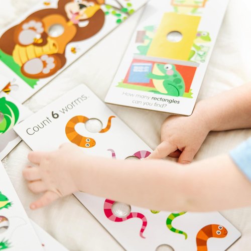 Melissa & Doug Jumbo Learning Cards - Poke-a-Dot! Numbers, Shapes & Colors | 13 Double-Sided Flash Cards for Toddlers & Preschoolers, Ages 1+