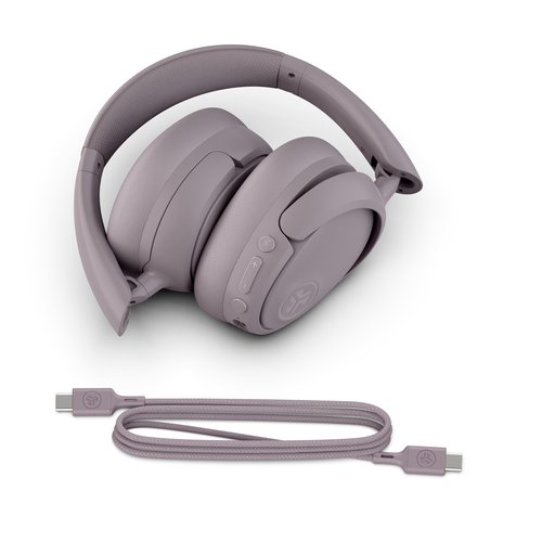 JLab JBuds Lux ANC Wireless Headphones, Mauve, Hybrid Active Noise Cancelling, Customizable Sound, Spatial Audio Compatible, Premium Over-Ear Bluetooth Headset