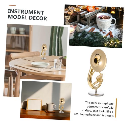 FAVOMOTO 1 Set Mini Sousaphone Model Realistic Instrument Decor for Home Office Ornament with Unique Design for Balcony Bedroom