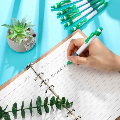 Yexiya 200 Pcs Mental Health Awareness Retractable Pen Green Ribbon Liver Cancer Kidney Disease Awareness Black Ink Ballpoint Pen Bulk with Individual Packed for Charity Volunteers Activities Supply