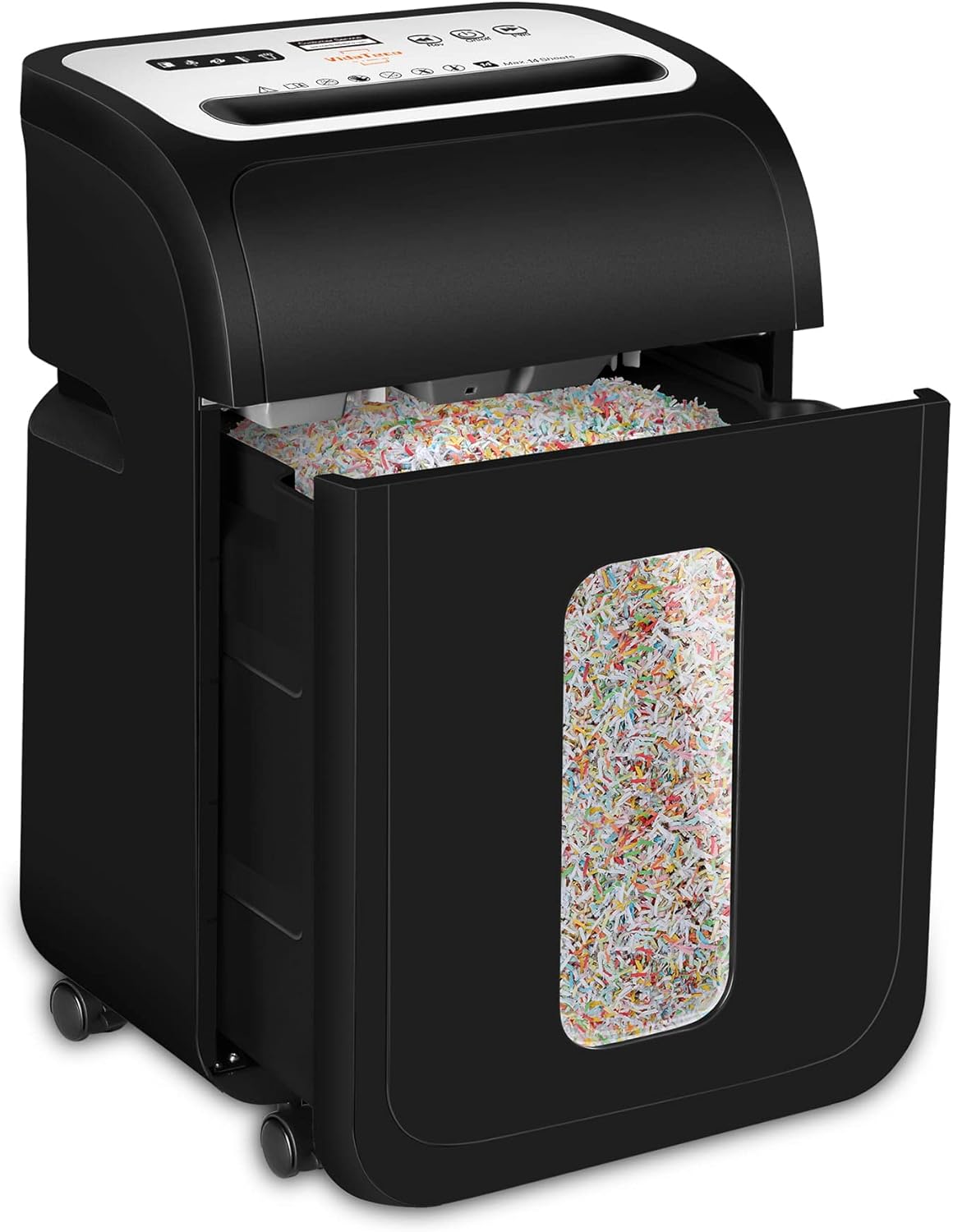 VidaTeco 14-Sheet Heavy Duty Paper Shredder - Micro Cut with 60 Min Run Time & 5.3-Gal Bin