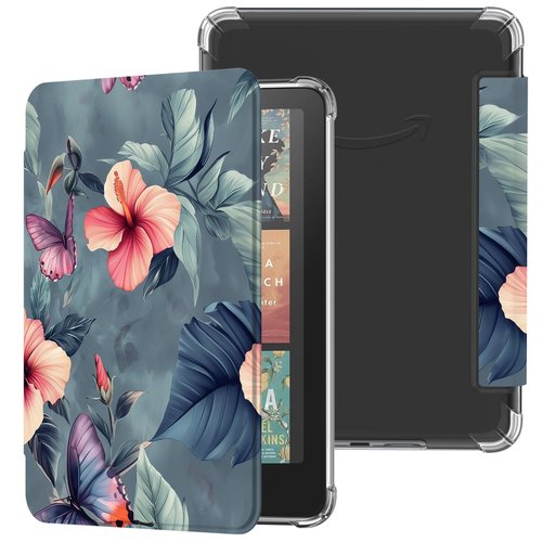 Famavala Slim Case for 7" Inch (12th Generation, 2024 Release), Ultra Clear Soft TPU Cover, Auto Wake/Sleep, not fit for Kobo Clara (Peach Blossom)