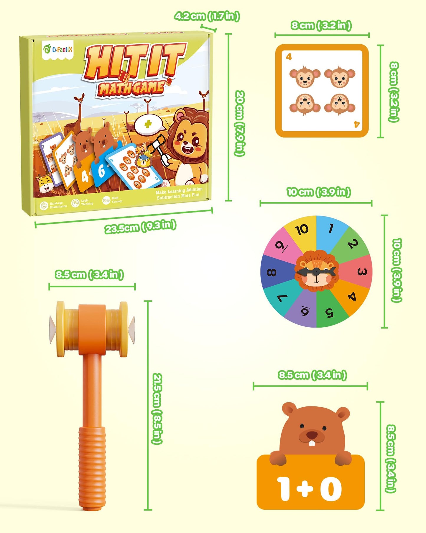 D-FantiX Addition and Subtraction Games, Math Games for Kids, Math Manipulatives for Kindergarten Elementary 1st 2nd Grade, Montessori Educational Learning Toy for Classroom Homeschool