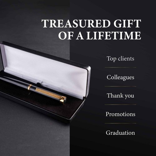 Garland Luxury Executive Rollerball – Heirloom Quality All Brass Pen, Premium Gift Box, Executive Desk, Gifts, Clients, Graduates, Professionals, Made in USA, Refillable - Black with Chrome Trim
