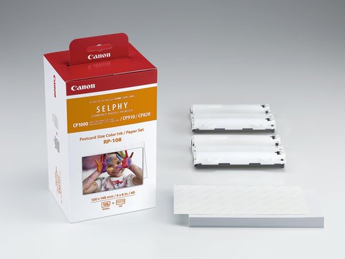 Canon RP-108 Cyan/Magenta/Yellow Ink Ribbons And Paper Set