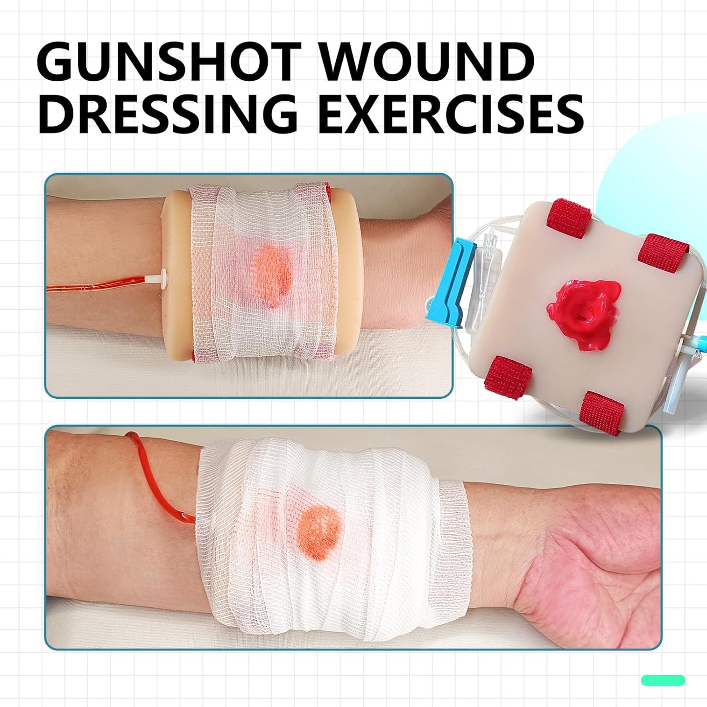 Bleed Control Tourniquet Trainer - 2Pcs Wound Packing Trainer for Medical Education