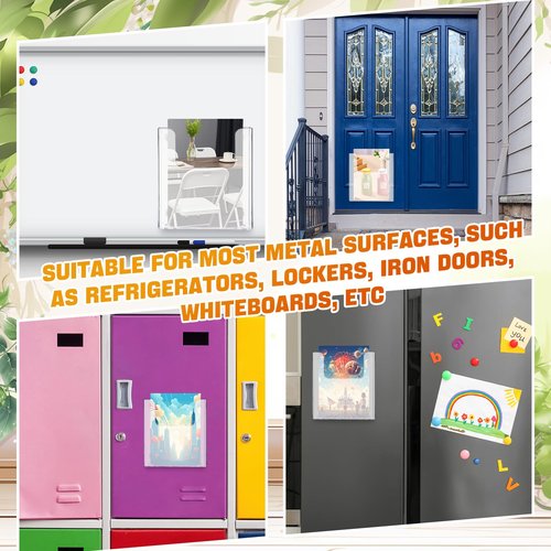 Thyle 2 Pcs 6.7 Inch Acrylic Brochure Holder Wall Mount Flyer Holder Clear Literature Organizer magnetic File Magazine Display Stand Plastic Pamphlet Organizer Mail Display Stand for Wall