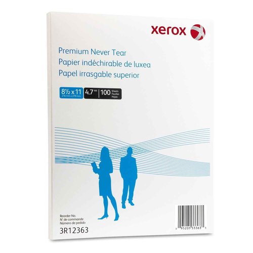 Xerox Polyester Paper 4.7 mil, 8.5" x 11", 100 Sheets/Box (3R12363)