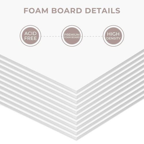 AUEAR, 12 Pack 13x19 White Foam Boards 1/8" Thickness Foam Core Boards for Presentation Board for School Crafts Office Art Projects Display, Mounting, Print