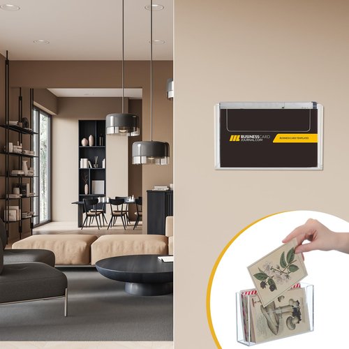 DoubleFill Post Card Holder Display Stand 6 x 4 Inch Wall Mount Index Clear Acrylic Organizer Small Brochure Hanging Pamphlet Holder for Flyer Magazine File Display(3 Pack)