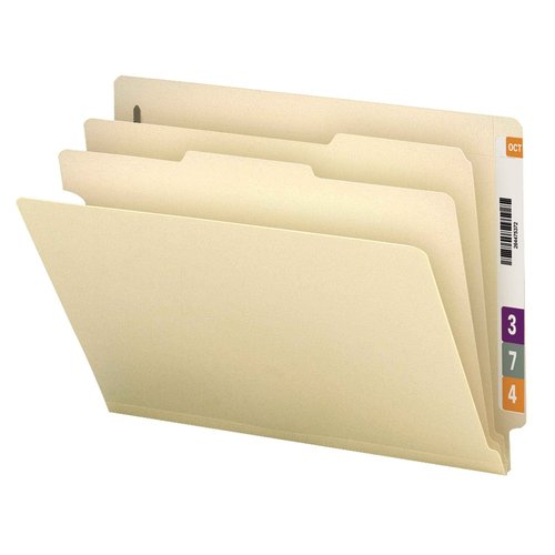 Smead End Tab Classification File Folder, 2 Dividers, 2" Expansion, Letter Size, Manila, 10 per Box (26835)