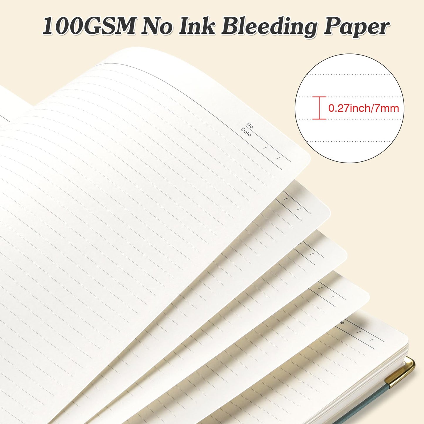 Spiral Notebook 8.5" x 11", 300 Numbered Pages Notebooks College Ruled with Tabs, Hardcover Leather Lined Journal for Women Men, 100GSM Thick Journals for Writing, Large A4 Notebooks for Work School