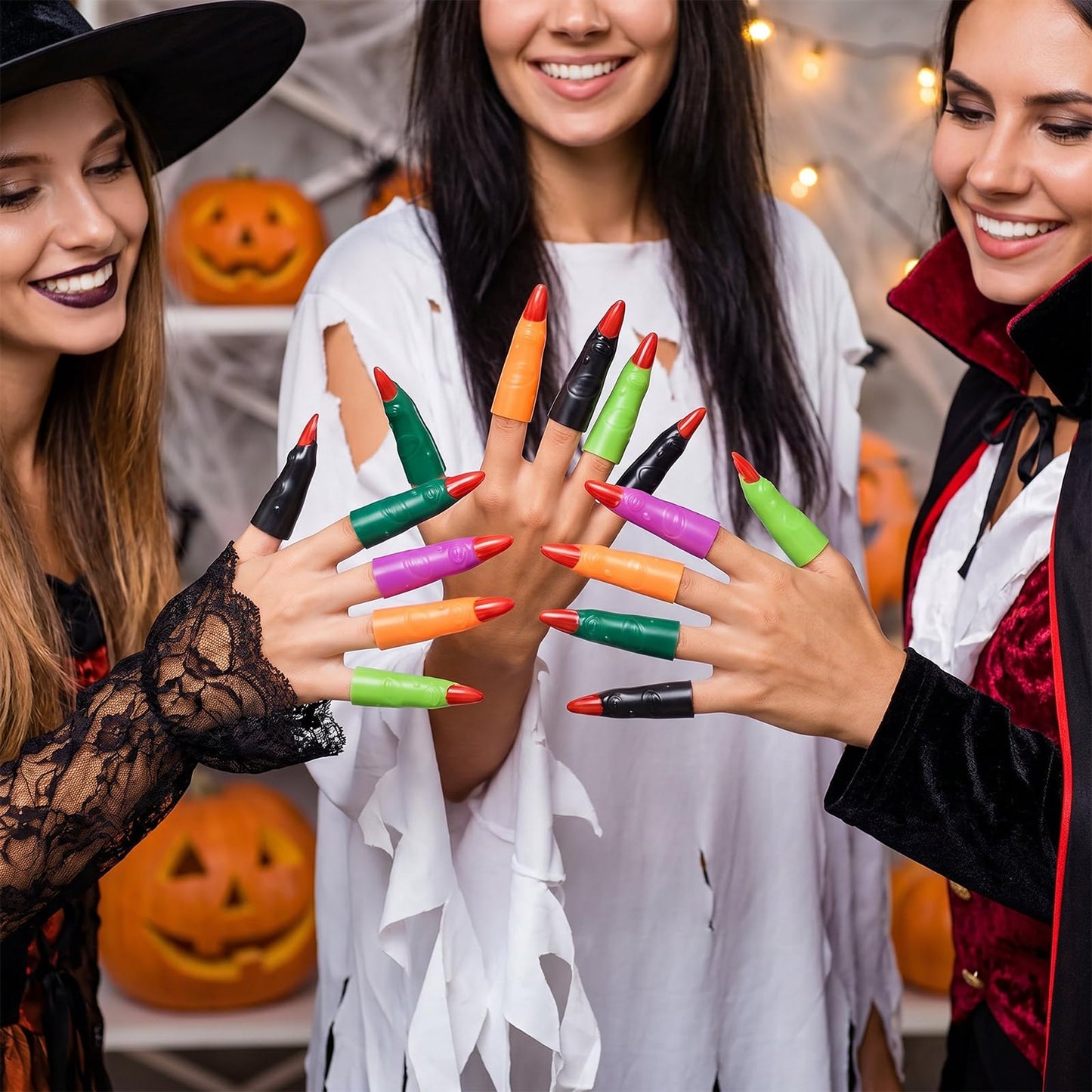 50 Pcs Witch Fingers Multicolor Finger Pointers for Reading