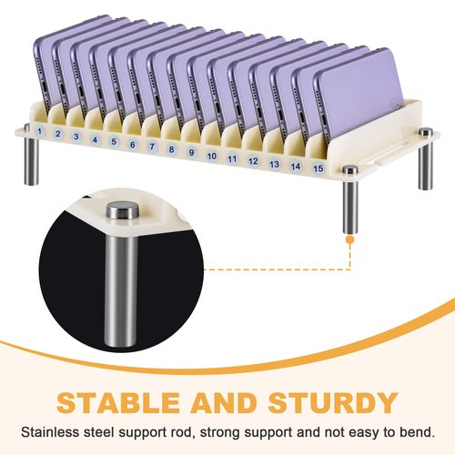 Consfly Multifunctional Desk Organizer - Classroom Cell Phone Organizer with 15 Slots for Office, School, Home