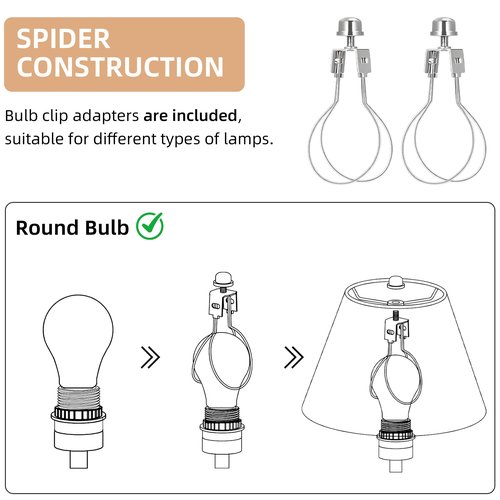 Small Lamp Shades Set of 2, Deer Lamp Shades for Table Lamps 7.5" Top x 11.8" Bottom x 9.5" High, Fabric Lampshade Replacement for Bedside Lamp, Wall Sconces, Spider Fitter, Clip on Adapters