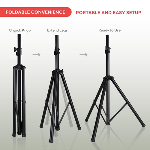PYLE-PRO Universal Speaker Stand Mount Holder - 6’ft Heavy Duty Tripod w/Telescoping Height Adjustment 40” to 71” 35mm Compatible Insert Knob Style Lock Perfect for On-Stage or in-Studio Use AZPSTND2