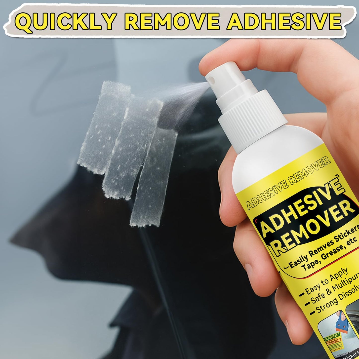 Nexkayee Adhesive Remover, Multipurpose Sticker and Label Cleaner, Surface-Safe Glue Remover with Plastic Scraper, Quickly Removes Decals, Tape Residue, Gum, Tar and Grease, 4.06 fl oz (120ml)