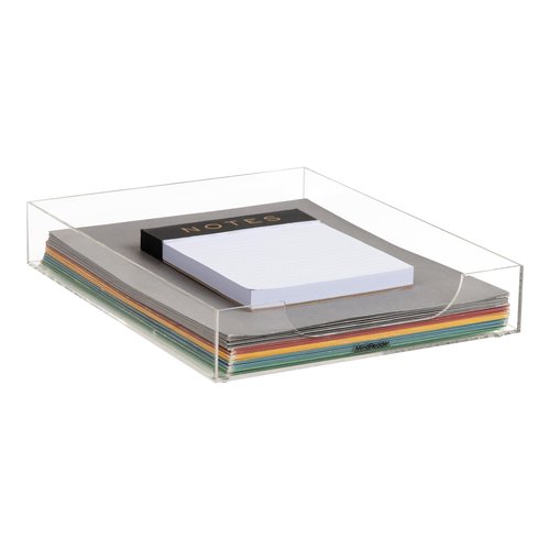 Mind Reader Paper Tray, Desktop Organizer, File Storage, Modern, Office, Acrylic, Clear