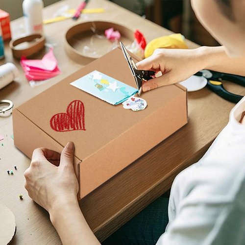 CaLoogn 7x5x2 Inches Shipping Boxes 50 Pack,Brown Corrugated Cardboard Carton for Packaging Supplies, Literature Mailer Boxes or Small Business Shipping Box