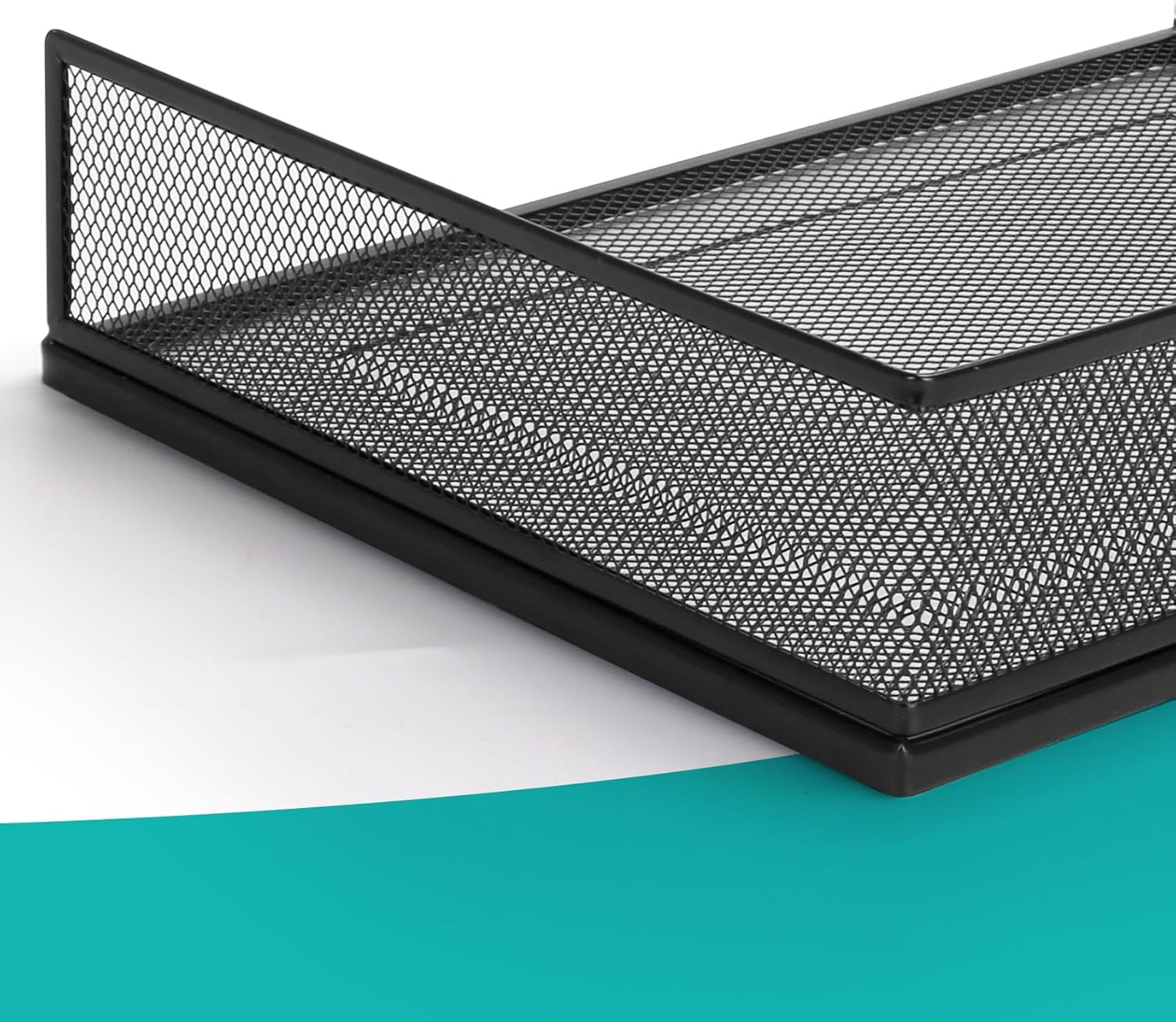 Wire Mesh Letter Trays - Stackable Metal Desk File Organizer for Office Supplies | 2 Pack