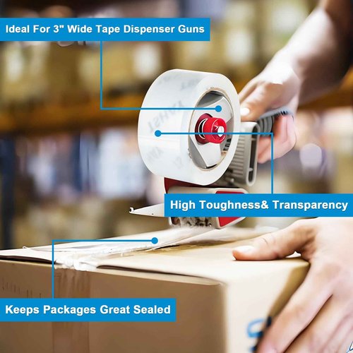 TSHAY Packing Tape, 24 Pack Heavy Duty Shipping and Moving Packing Tape, Clear, Packing and Moving Supplies, 2.0 inch Wide, 65 Yards Per Roll, Total 1560 Yards