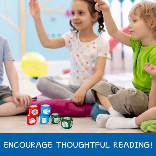 48pcs Reading Comprehension Cubes 3 Colored Language Reading Manipulatives Learning Cube Question Dice Tools for Elementary School Classroom Kids Teacher Teaching Supplies