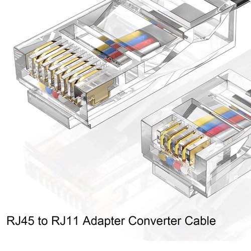 Vthahaby Telephone line(3 Pack 10 FT) RJ45 to RJ11 Adapter Converter Cable 6ft RJ45 8P4C Male to RJ11 6P4C Male for Landline Telephone Service for Extending, Connecting for Fax or Answering Machine