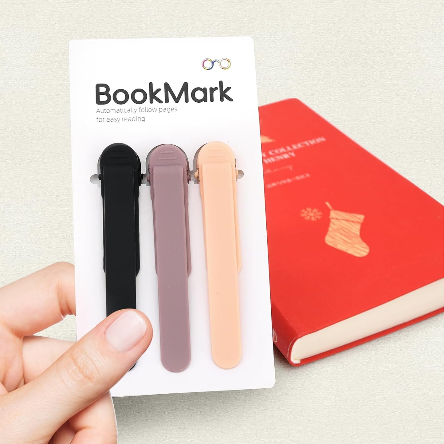 SMUK Automatic Silicone Bookmarks - 3pcs Cute & Unique Reading Accessories for Book Lovers