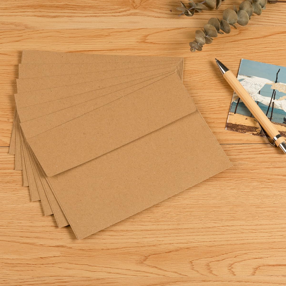 50 Pack 5 x 7 Envelopes A7 Self Seal, 5.24 x 7.21 Inches, Brown