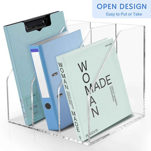 WYFHLPMMA Acrylic Paper Tray Stackable Letter Organizers, Clear Paper Tray Desk Organizer, 3-Tier, Desk A4 File Holder for Office Document Desktop File Tray-2pack