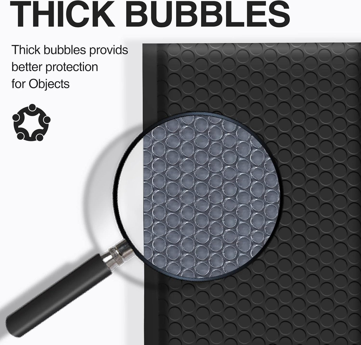 UCGOU Bubble Mailers - 4x8 Inch Black Poly Padded Envelopes | 100 Pack for Small Business Shipping