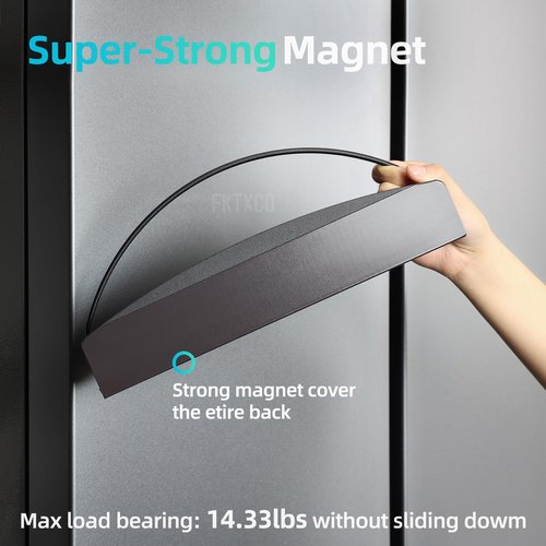 FKTXCO Magnetic Organizer - Folder, Magazine, Paper, Mail & Book Holder for Whiteboard, File Cabinet, Refrigerator (Black, 2PCS)